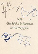 QUEEN FREDDIE MERCURY BRIAN MAY ROGER TAYLOR DEACON SIGNED PRE-PRINT XMAS PRINT picture