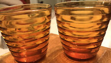 Vintage Duralex amber beehive glasses MIFrance picture