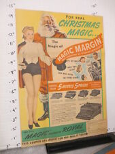 newspaper ad 1939 ROYAL typewriter Santa Claus leggy magician girl Christmas picture