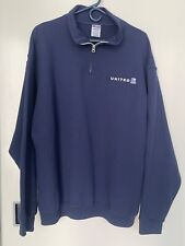 MEN'S UNITED AIRLINES 1/4 ZIP PULLOVER - Blue w/ United Name & Logo Embroidery picture