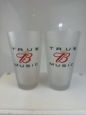 Budweiser Bud Beer True Music Frosted Pint Glass Pair picture
