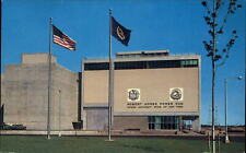 Robert Moses Power Dam New York American Flag unused vintage postcard picture