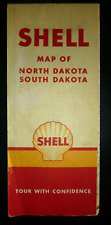 1946 North Dakota South Dakota road map Shell oil gas picture