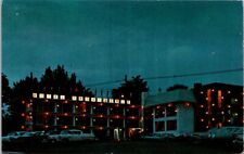 Media PA Motel Providence Phone Booth Night View 1950s Autos postcard FQ3 picture