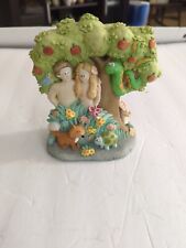The Beginners Bible Ceramic Figurines Adam and Eve 1995 HTF picture