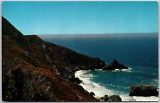 Wild Flowers Dot Seacoast, Hwy 1 between Big Sur & Carmel, California - Postcard picture