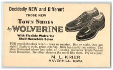 c1905 ML Krier Haverhill Iowa IA, Town Shoes Wolverine Oxford Shoes Postcard picture