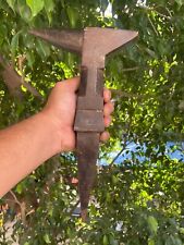 Old 19th Century Rare Hand Carved Stake Blacksmith's Rustic Iron Horned Anvil picture