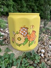 RARE Pattern Vintage Kromex Octagon Flower Power 70’s Canister Metal No Lid picture
