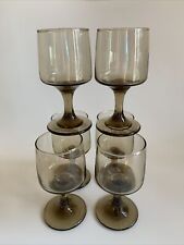 SET OF 6 Mid Century Modern Libbey TAWNY ACCENT Brown 5-1/4