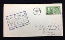 CHARLES A. LINDBERGH -SYRACUSE JULY 1927 AIR MAIL 6TH ANNIVERSARY POSTAL COVER picture