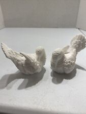Pair Of Vintage A. Santini Stone Italy Alabaster Doves JJ picture