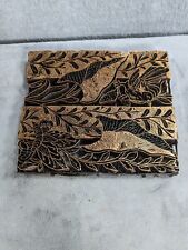 Indonesian Copper Tjap Batik Fabric Stamp Vintage Asian Arts Crafts Handmade picture