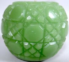 Vintage Chunky Candle Pillar Green Faceted Gem Jewel 1960s Funky Fortune Teller picture