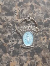 Vintage Blessed Virgin Mary Flower Basket Miraculous Medal Italy picture