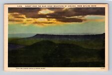 VA- Virginia, Sunset Over The Blue Ridge, Antique, Vintage Souvenir Postcard picture