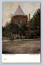 Chatham Ontario Canada, County Buildings, Canadian Souvenir Vintage Postcard picture