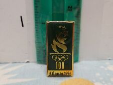 VTG Lapel Pinback Hat Pin Gold Tone Olympic Games Atlanta 100 Year 1996 picture