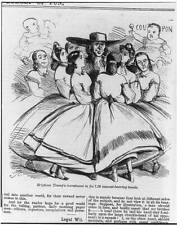 Brigham Young's investment,Caricature,Mormon polygamy,adoring wives,1865 picture