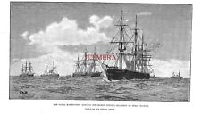 'Naval Manoeuvres; Admiral Sir George Tryon's Squadron' Antique 1890 Print 152/A picture