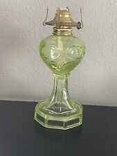 Vintage Green Depression Glass Oil Lamp With Wick picture