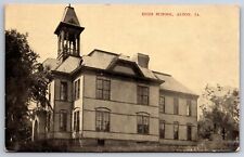 Alton Iowa~High School Clapboard Building~Tall Open Belfry~c1910 B&W Postcard picture