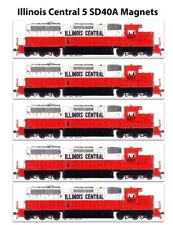 Illinois Central SD40A #6017 5 magnets (wholesale set) by Andy Fletcher picture
