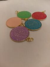Lot of5 LV ZIPPER PULL Gold  tone Enamel Double Sided Large 35mm picture