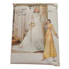 Vintage 1980's Vogue Dress Pattern Wedding Bridal Gown Design 1488 Uncut 10 picture