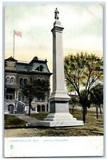 Janesville Wisconsin WI Postcard Soldiers Monument Scene Civil War c1905's Tuck picture