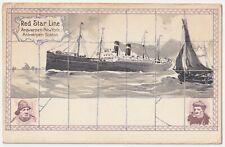 c1910~Red Star Line~Cruse Ship~Steamer~Ocean Liner~Antwerp New York~VTG Postcard picture