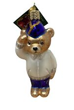 Old World Christmas Veteran Bear Holiday Ornament Hand blown glass 5 inch  picture