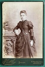 Antique Victorian Cabinet Card Photo Woman Pretty Lady Lancaster, Pennsylvania picture