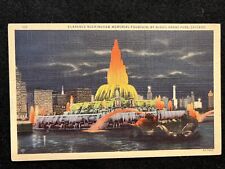 1941 CLARENCE BUCKINGHAM MEMORIAL FOUNTAIN POSTCARD CHICAGO to WOOSTER OHIO picture
