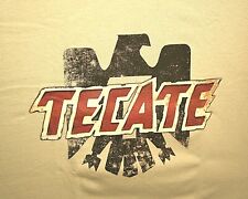 Tecate Mexican Beer Label Logo Tan Advertising Cotton T-Shirt New NOS SZ Med picture