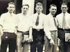 U5 Photograph Young Men College Holding Books Group Photo 1930-40s picture