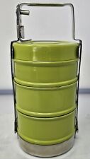Vtg MCM  Green Stackable Lunchbox/Canisters  picture