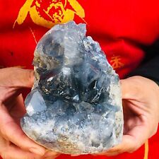 1500G HUGE Natural Blue Celestite Crystal Geode Cave Mineral Specimen 289 picture