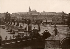 Prague, Charles Bridge to the Prague Castle Vintage Albumen Print.  Alb Print picture
