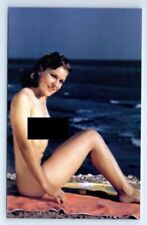 Beautiful Woman Female Model Beach Scene Postcard Pinup Card #238 Reproduction picture
