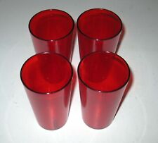 Lot of 4 NEW Sysco 12 Oz Red Plastic Cups Made In USA Vintage Pizza Hut Style picture