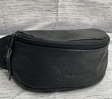 Vtg Mickey Mouse DOMA Outback LEATHER FANNY PACK Black Zipper Pocket picture