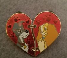 Disney Parks Lady And The Tramp Two Piece Heart Pin  picture