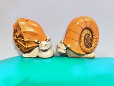 Hoda 1977 Snail  Plastic Wall Hangings 5 X  5 Inches Pair Hippie Art 3103 Orange picture