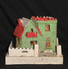 Vintage Christmas Putz House/Castle ~ Cardboard Mica ~ Balcony ~ unmarked picture