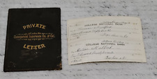1884 Private Letter Commercial Insurance Company Of CA Fire & Marine & Checks picture