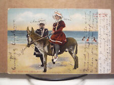 c1905 UDB Postcard - Bathing Beauties Woman in Bathing Suits on a Donkey picture