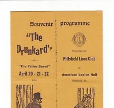 Pittsfield Ill. Lions Club souvenir programme drama play The Drunkard with ads picture