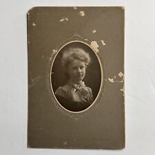 Antique Photo Woman’s Portrait Iconic Hair Victorian Style Intense Stare picture
