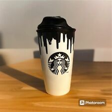Starbucks Coffee 2014 Band of Outsiders Black Paint Drip Tumbler Mug Cup 12 oz picture